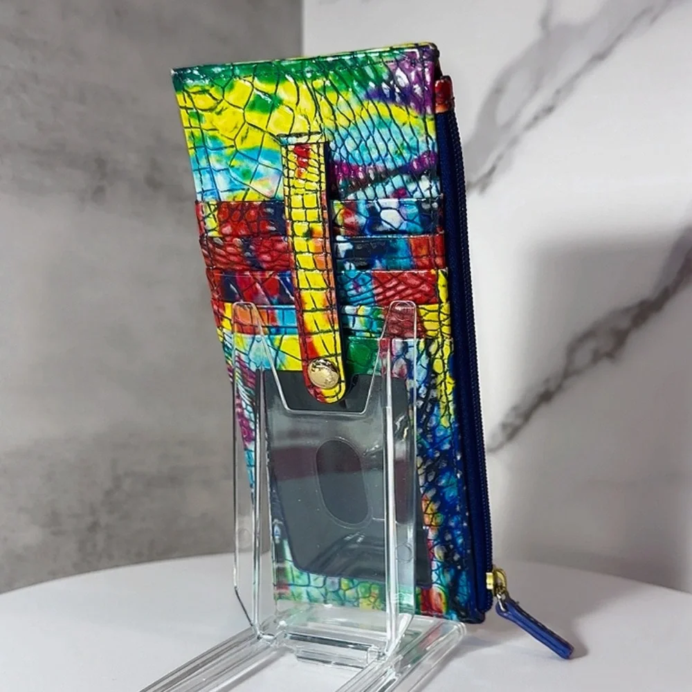 Brahmin RARE Energy Melbourne Multicolor Genuine Leather Credit Card Wallet 🌈 - Picture 3 of 8